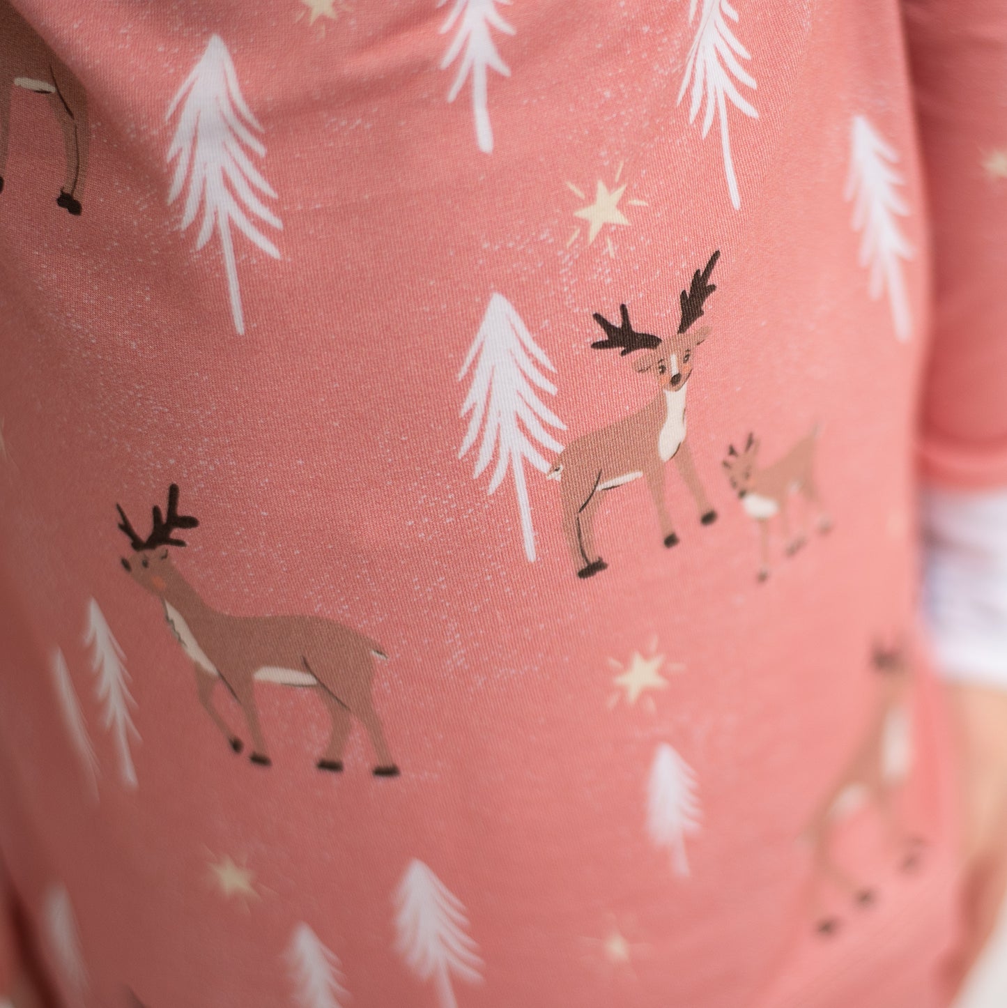 Two-Piece Christmas Long-Sleeve Pajamas in Pink