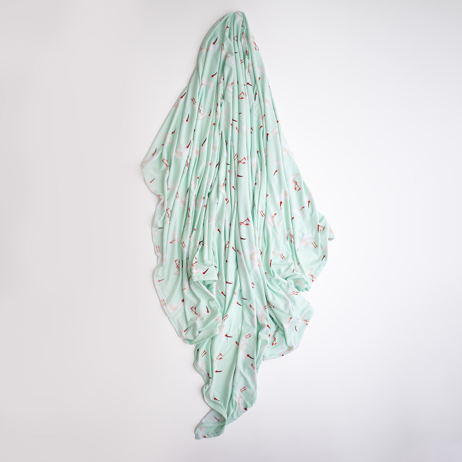 white ibis bamboo swaddle blanket
